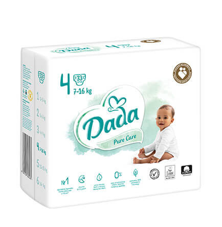 Дитячі підгузки Dada Pure Care розмір 4 (7-16кг) 33шт