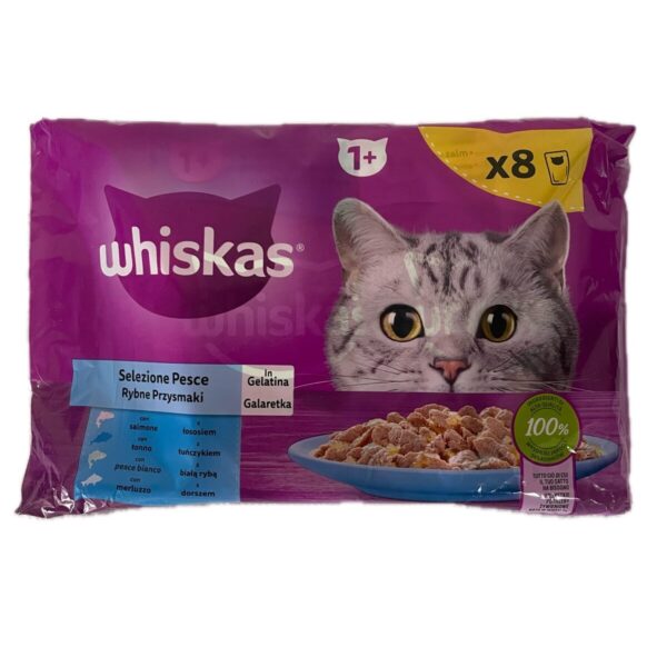 Вологий корм для котів Whiskas рибний міх в желе 8шт. x 85 г