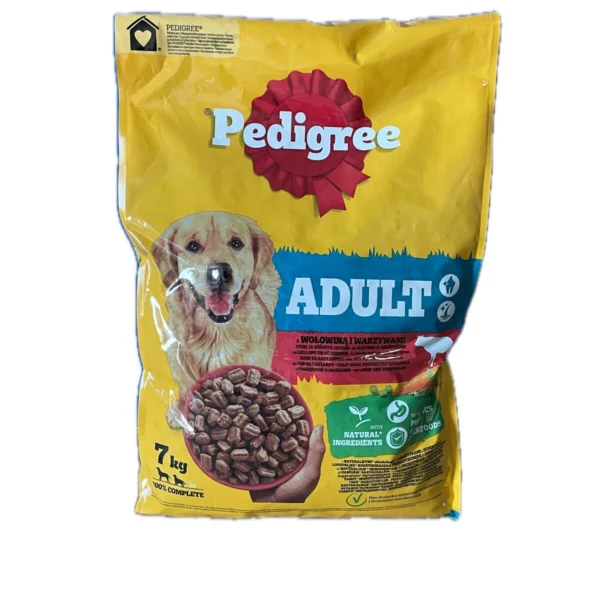Сухий корм для собак Pedigree Adult з яловичиною та овочами 7 кг для великих порід