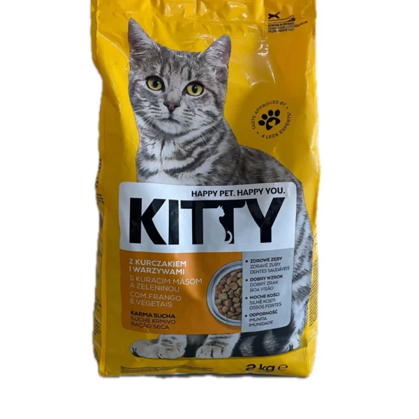 Сухий корм для дорослих кішок з куркою та овочами, Kitty, 2 кг