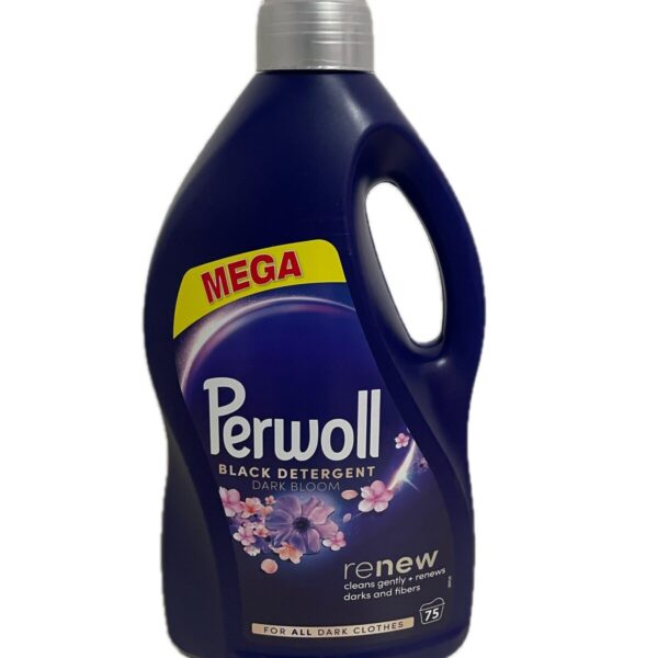 Засіб для делікатного прання Perwoll Renew Black Detergent Dark Bloom Відновлення та аромат, для темних речей, 75 циклів прання, 3.75 л