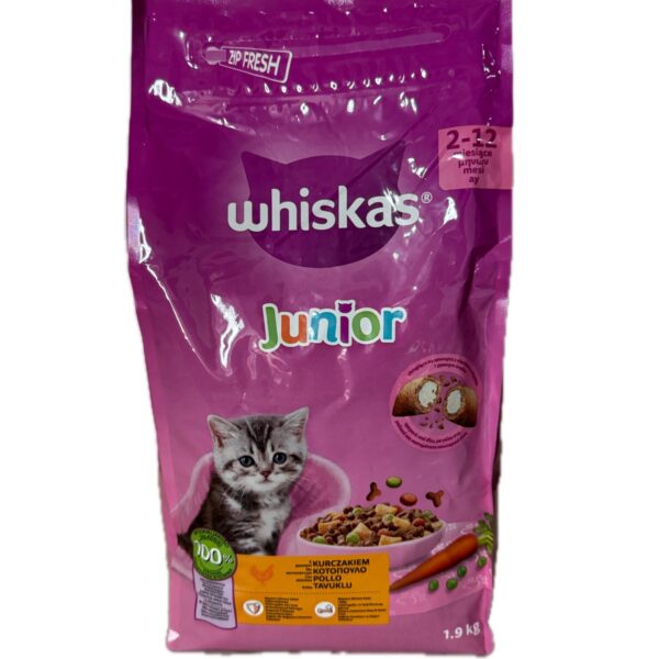 Сухий корм Whiskas Junior для кошенят з куркою 1,9 кг для кошенят 2-12 міс
